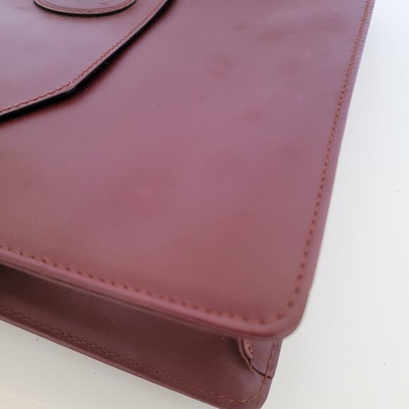 Cartier Must Line Vintage Wristlet Clutch Bordeaux Red Leather Zip Bag Unisex - Picture 11 of 12